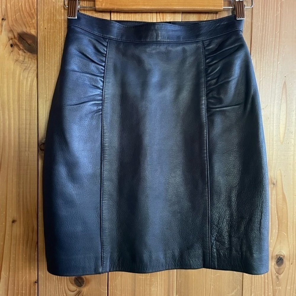 Vintage Genuine Leather Mini Skirt